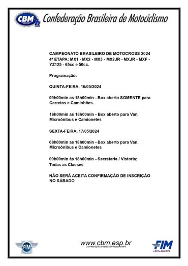 Inscrições abertas para a 4ª Etapa do Brasileiro de Motocross, em Palmas/TO